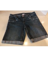 Total Girl Shorts Womens 18.5 Denim Plus Size Adjustable Waist Rhineston... - €11,68 EUR