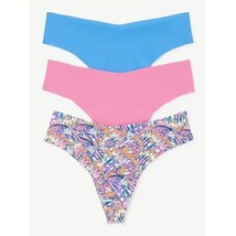 3 Pairs Joyspun Freecut Thong Panties Butterfly Pink Blue Size XL 16-18 NEW - £4.61 GBP