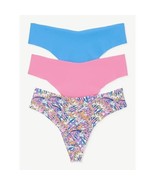 3 Pairs Joyspun Freecut Thong Panties Butterfly Pink Blue Size XL 16-18 NEW - $5.88