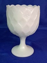 Vintage E. O. Brody Co Honeycomb Milk Glass Footed Vase Compote Goblet USA - $16.82