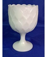 Vintage E. O. Brody Co Honeycomb Milk Glass Footed Vase Compote Goblet USA - £13.42 GBP