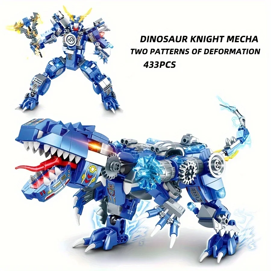 433pcs Bembly Building Blocks, Mechanical Dinosaur Knight 2 Change Switch Mode,  - $25.00