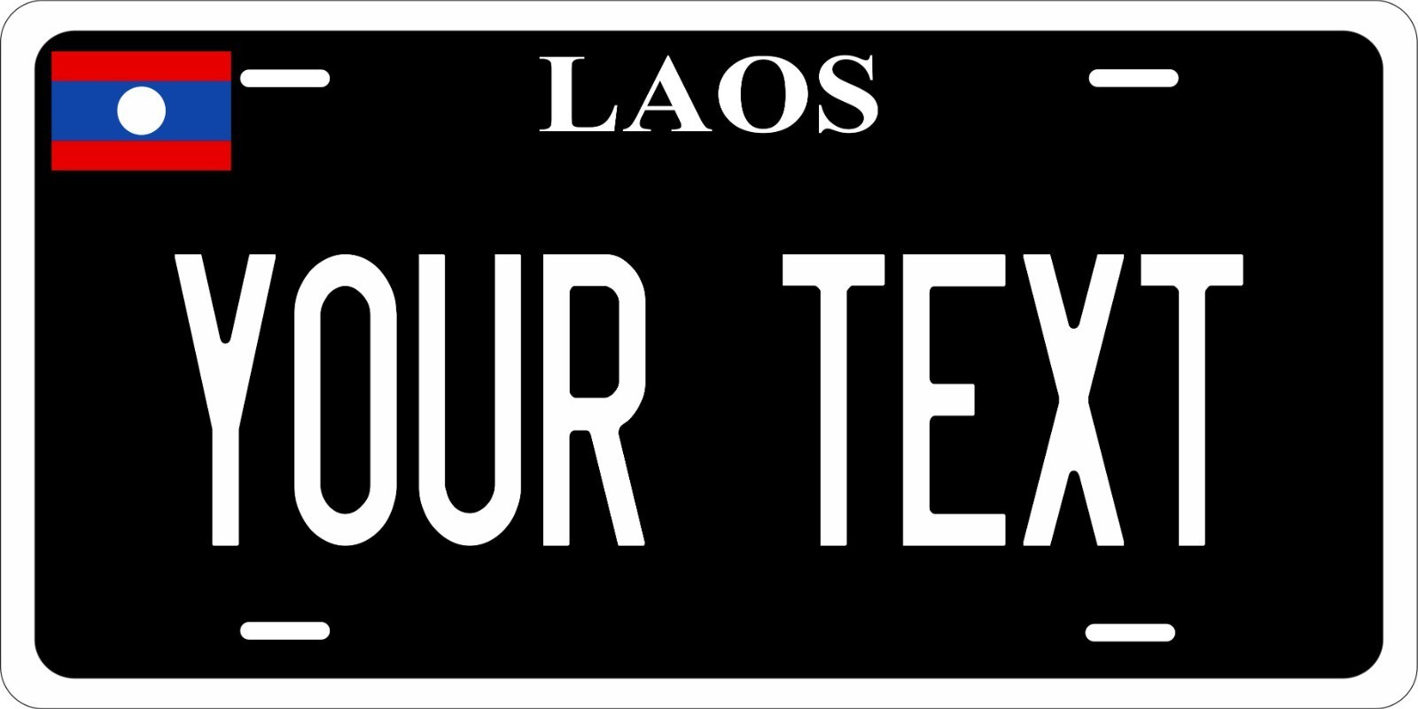 Laos Black Flag License Plate Car Auto Bike Motorcycle Custom Tag - $10.99+
