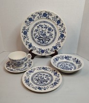 Myott Meakin Tableware Blue Onion England 5 pc Place Setting Plate Bowl ... - £22.28 GBP