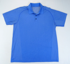 Lululemon Vent Tech Polo Shirt Men&#39;s XXL Stretch Your Head Blue Performance - $33.20