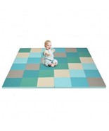 58 Inch Toddler Foam Play Mat Baby Folding Activity Floor Mat-Light Blue... - $120.39