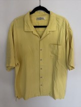 Tommy Bahama Mens XL 100% Silk Short Sleeve Button Camp Shirt Banana Yellow - $17.35