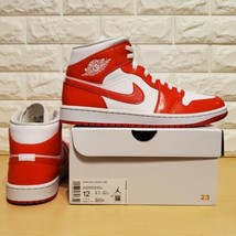 Nike Air Jordan 1 Mid Womens Size 12 / Mens Size 10.5 Habanero Red BQ647... - $199.98