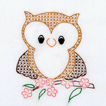 Jack Dempsey Needle Art Owl On Branch 9 Inch Quilt Blocks - £10.34 GBP