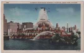 Vintage Postcard Clarence Buckingham Fountain Grant Park Chicago Illinois A1 - £5.05 GBP