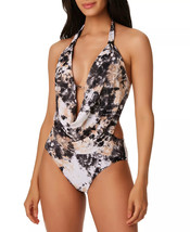 One Piece Swimsuit Monokini Black Tie Dye Print Size Small BAR III $94 - NWT - £14.09 GBP