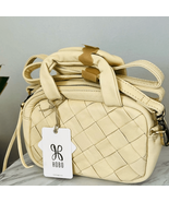 HOBO Maze Woven Leather Crossbody Satchel, Ivory/Buff, NWT - €102,11 EUR