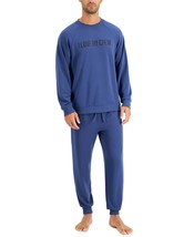 allbrand365 designer Mens Crew Love Sweatshirt &amp; Joggers Pajama Set,Navy... - £37.97 GBP