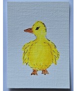 ACEO Original Art Yellow Duck Acrylic and Ink Painting - €4,29 EUR