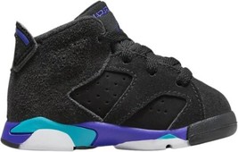 Jordan Toddlers 6 Retro Aqua Sneakers,Black/Bright Concord-aquatone Size 8C - £83.52 GBP