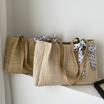 Vintage Women Summer Shoulder Bag Handbag Straw Summer Beach Shopping Tote Bags - £18.28 GBP