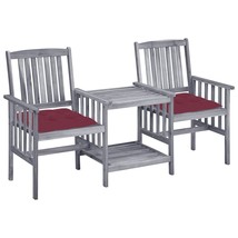 vidaXL Gray Acacia Wood Patio Chair Set with Table (4 Pieces) - $4,283.48 MXN