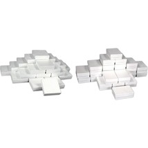 White Swirl Cotton Filled Jewelry Gift Boxes For Displays Showcases Kit 50 Pcs - £24.83 GBP