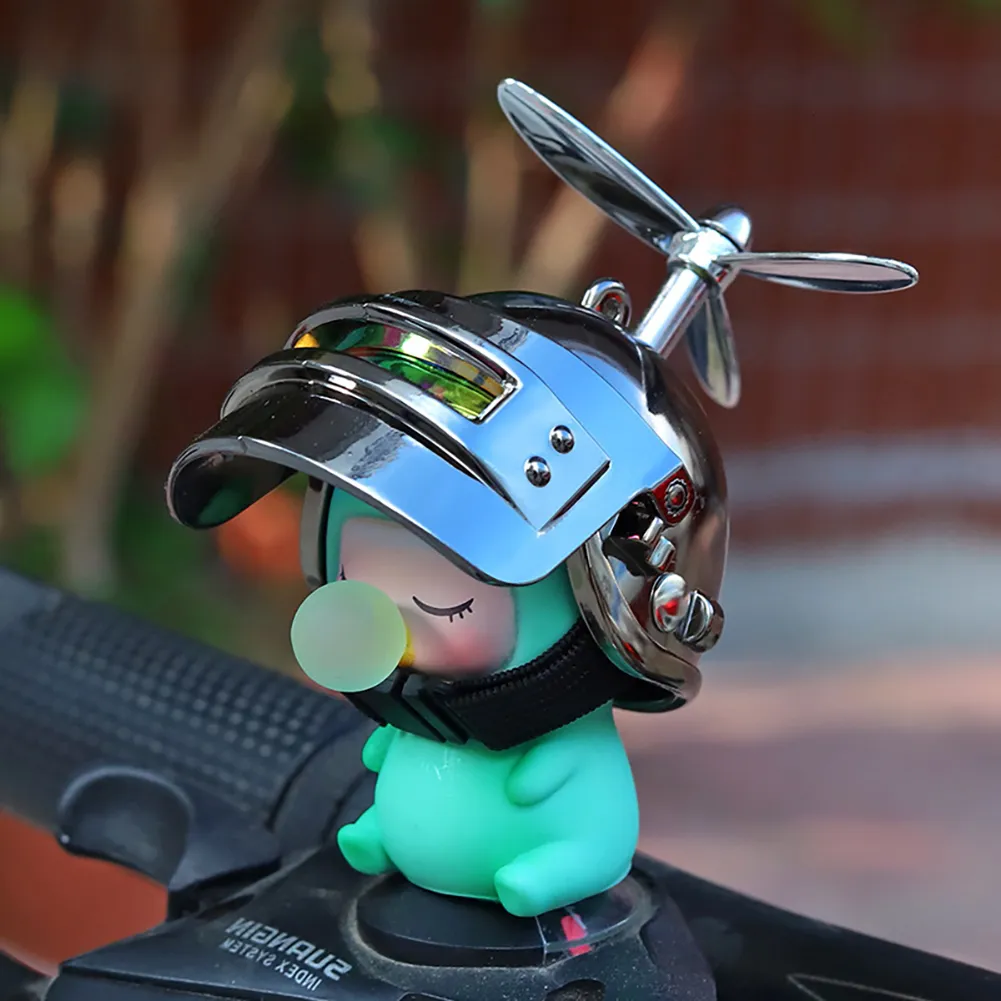 Motorcycle Bicycle Ornament Cycling Cute Cartoon Adult Child with Helmet - £8.00 GBP+