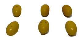 Lot 6 Vintage Plastic Yellow Oval Bead Buttons - £6.29 GBP