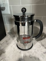 French Press by Bodum 8 Cup Coffee Maker Chrome Black Glass 34 oz - £14.22 GBP