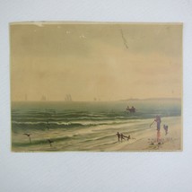 Antique 1875 Print Beverly Beach Massachusetts Wesley Webber Seascape RARE - £15.72 GBP