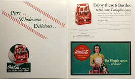 1940s Coca Cola Two Part Ad Card/Coupon with Lady in Apron Bringing Home... - $7.70