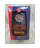 Vintage ThoughtWorks New York Giants Blue Lenticular Display Rocking Clock - $43.39 CAD