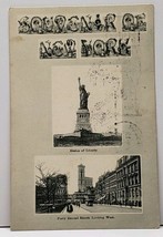Souvenir of NY Forty Second St. Statue of Liberty 1908 to England Postcard G3 - £7.89 GBP