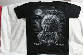 Indian Chief Wolf Wolves Moon Native American Free Spirit T-SHIRT Shirt - £8.97 GBP+