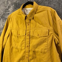 REI Flannel Shirt Mens Large Yellow Outdoors Organic Hiking Soft Coopera... - $17.49