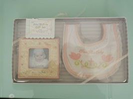 Grasslands Road Bless This Baby Pink Bib &amp; Photo Frame Gift Set - NIB - $21.78
