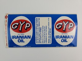 Vtg 1970s Comic Can Funny STP oil can sticker Gyp Iranian Oil 12 oz. Spoof Wacky - £9.28 GBP