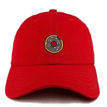 Trendy Apparel Shop Donut Patch Solid Cotton Unstructured Dad Hat - Red - £13.62 GBP