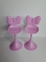 2 Mattel Barbie Pinkish Purple Bow Tie Bar Stool Chairs - £11.35 GBP