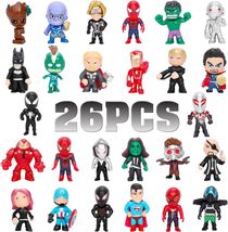 26PCS Mini Superhero Figures Toys for Kids, Birthday Cake Toppers, Collectibles  - £23.17 GBP