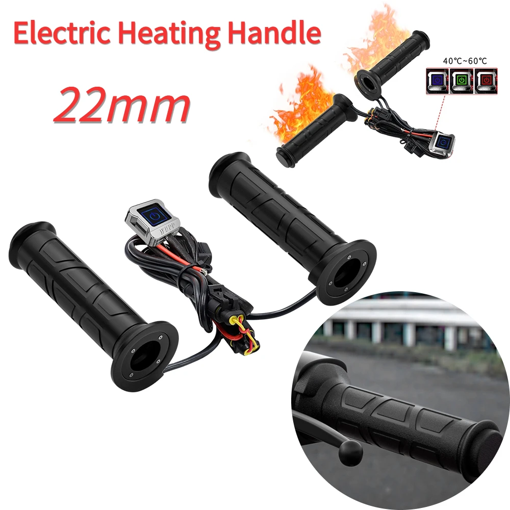 Motorcycle Hand Grip Heated Grips Motorcycle Cross Handle 22mm Scooter Moped Bar - £11.30 GBP+