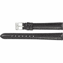 Ladies 14mm Regular Black Leather Lizard Grain Padded Watch Strap Band - £29.03 GBP