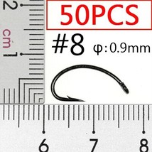 50PCS Curve Shank Fly Tying Fish Hook Egg Caddis Nymph Scud Fly Tying Fishing Ho - £48.54 GBP