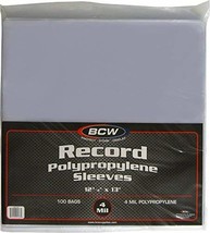 BCW Supplies 4 Mil Record Sleeves (100 Count Pack) - $35.99