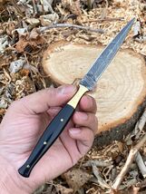 9”Double-Edged V42 Military Damascus steel Dagger boot Knife neck throwi... - $23.72