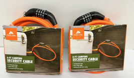 Ozark Trail 6 Foot Camping Security Cable w/ Combination Lock  Orange Lot Of 2 - £11.90 GBP