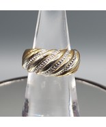 Vintage Ring 14k Gold Plated Two Tone Dome 1980s Maximalist Size 5 - $39.99