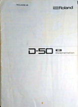 Roland D-50 Synthesizer Original Midi Implementation Supplemental Owner&#39;s Manual - £18.48 GBP