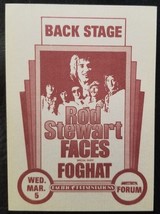 Rod Stewart &amp; Faces / Foghat - Vintage Original Real 1970&#39;s Cloth Backstage Pass - £15.71 GBP