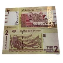2017 Sudan 2 Pounds Banknote UNC Musical Instruments Design - $2.84
