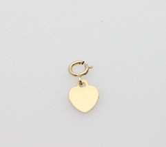 14k gold Tiny Heart charm pendant with spring clasp lock - £23.93 GBP