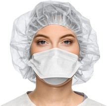 White Bouffant Caps 19&quot; Pack of 100 Non-Woven Hair Covers with Elastic Band - £16.77 GBP