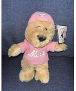 2008 MLB NY New York Mets Good Stuff PLUSH TEDDY BEAR Pink Baseball Hat ... - £8.64 GBP