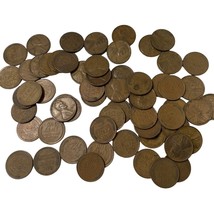 1936 - 1937 Lincoln Wheat Cent Copper Coin Collection One Penny Lot of 62 - £5.41 GBP